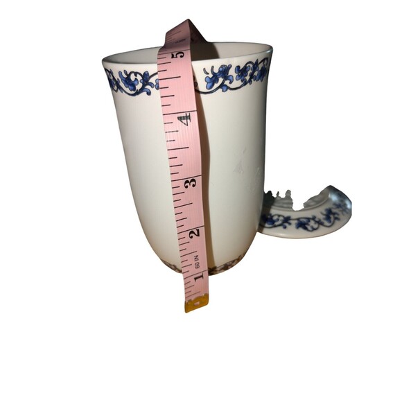 Teavana Tea Cup Mug WITH Lid & Infuser Blue  White Gold 12 oz - Picture 4 of 6